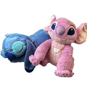 Disney Stitch & Angel Plush Set Lilo Movie Ohana Kawaii Plush Lovers‎ Y2K Gift